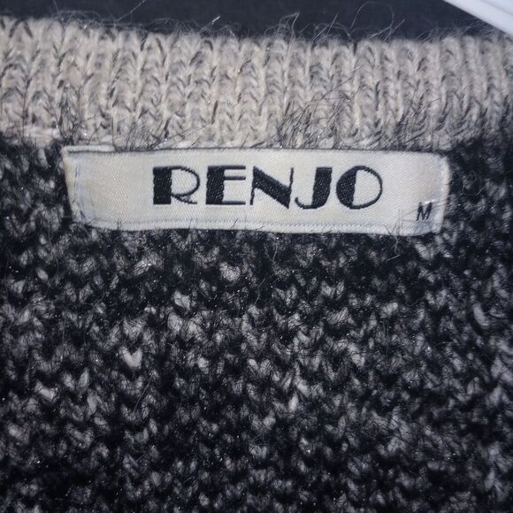 Renjo Aztec Print Soft Wool Blend Duster Sweater Size Medium EUC P2P 21 in - Picture 3 of 8